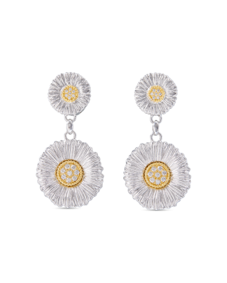 Brincos Blossoms Prata com Ouro Amarelo e Diamantes