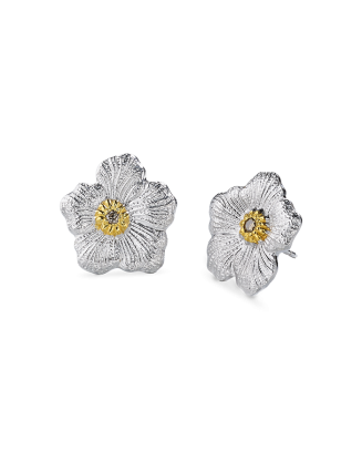 Brincos Blossoms Prata e Vermeil com Diamantes