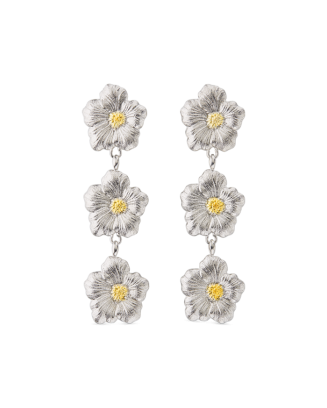 Brincos Pendentes Blossoms Prata e Vermeil
