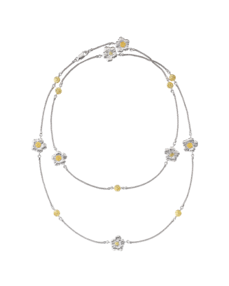 Colar Blossoms Gardenia em Prata e Diamantes