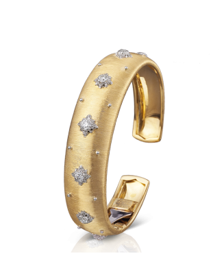 Pulseira Ouro Amarelo, Branco E Diamantes