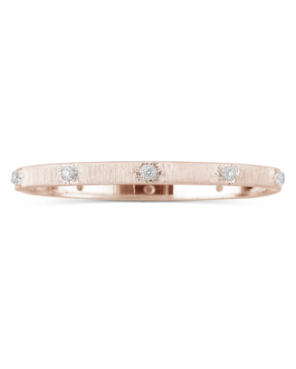 Pulseira Macri Classica Ouro Rosa E Diamantes 5mm