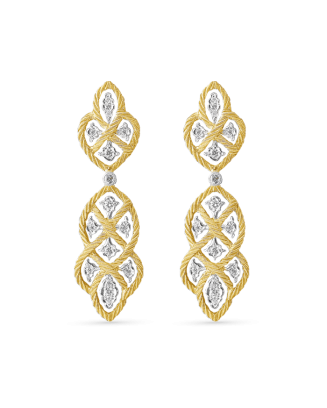 Brincos Étoilée Ouro Branco, Ouro Amarelo E Diamantes