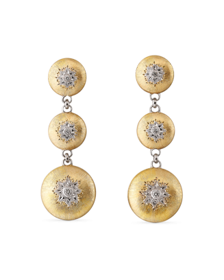 Brincos Macri Ouro Amarelo, Branco E Diamantes