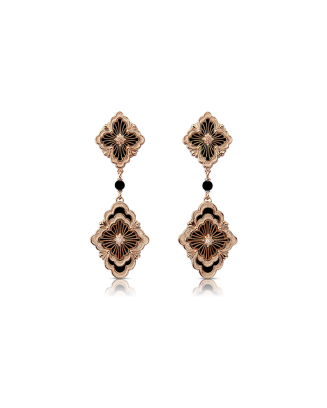 Brincos Opera Ouro Rosa, &Oacute;nix E Diamantes