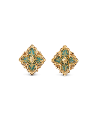 Brincos Opera Ouro Amarelo E Amazonite