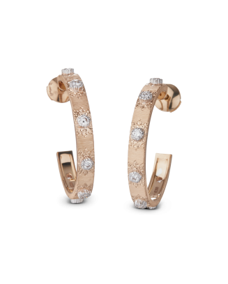 Brincos Argolas Macri Ouro Rosa, Ouro Branco E Diamantes