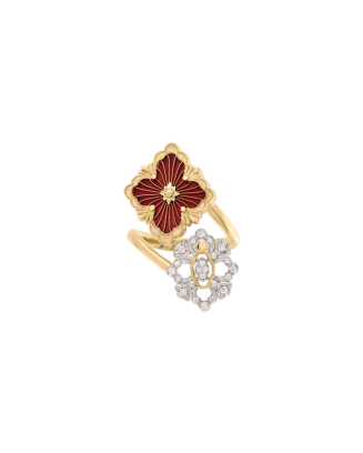 Anel Opera Ouro Amarelo, Ouro Branco, Esmalte E Diamantes