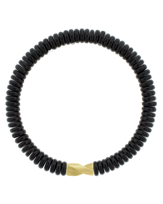 Pulseira Long Drill Ouro Amarelo e Onyx