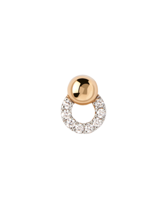 Brinco Single Loop Ouro e Diamantes