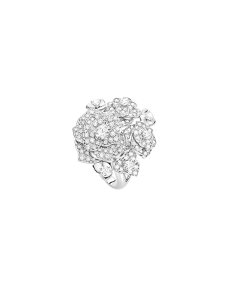 Anel Rose Ouro Branco E Diamantes