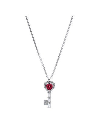 Colar Chave Cora&ccedil;&atilde;o Vermelho