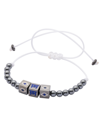 Pulseira Corda Beads Prata Eye
