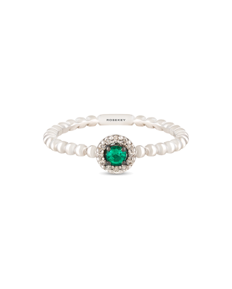 Anel Ouro Branco, Esmeralda E Diamantes