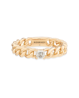 Anel Links Ouro Rosa E Diamante