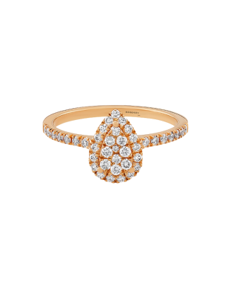 Anel &Eacute;pure Drop Ouro Rosa e Diamantes