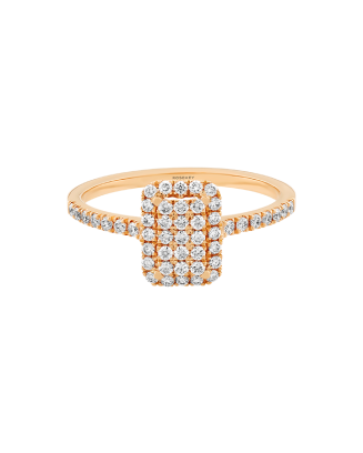 Anel &Eacute;pure Radiant Ouro Rosa e Diamantes