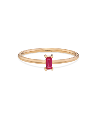 Anel Clover Ouro Rosa E Rubi