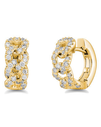 Brincos Alex Ouro Amarelo E Diamantes