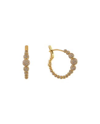 Argolas Endless em Ouro Amarelo E Diamantes 20mm