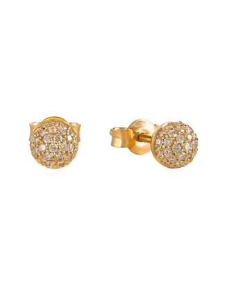 Brincos Studs Ouro Amarelo E Diamantes