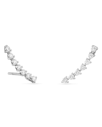 Brincos Ouro Branco E Diamantes