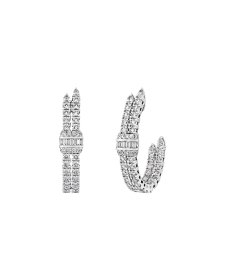 Brincos Ouro Branco e Diamantes