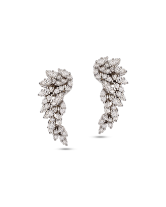 Brincos Ouro Branco E Diamantes