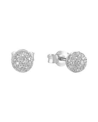 Brincos Studs Em Ouro Branco E Diamantes