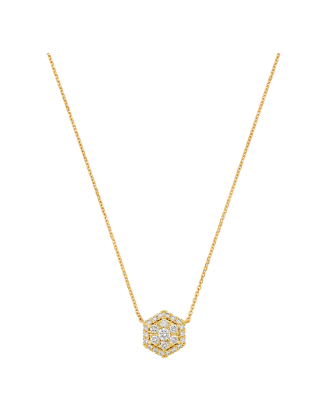 Colar &Eacute;pure Hexa Ouro Amarelo e Diamantes