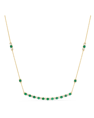 Colar Primrose Ouro Amarelo, Esmeraldas E Diamantes