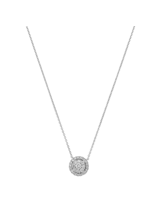 Colar &Eacute;pure Halo Ouro Branco e Diamantes