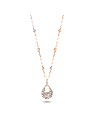 Colar Ouro Rosa E Diamantes