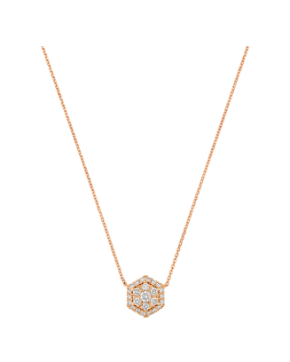 Colar &Eacute;pure Hexa Ouro Rosa e Diamantes