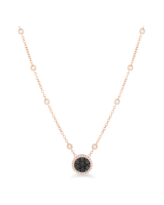 Colar Pendente Diamantes Pretos