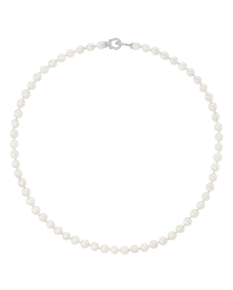 Colar P&eacute;rolas Akoya 6mm Ouro Branco e Diamantes