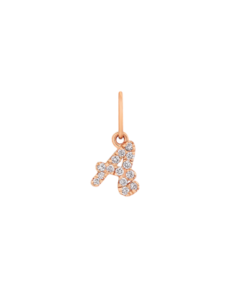 Pendente Letters Ouro Rosa E Diamantes Letra A