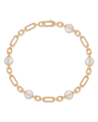Pulseira Lock Your Love Ouro Amarelo E Pérolas
