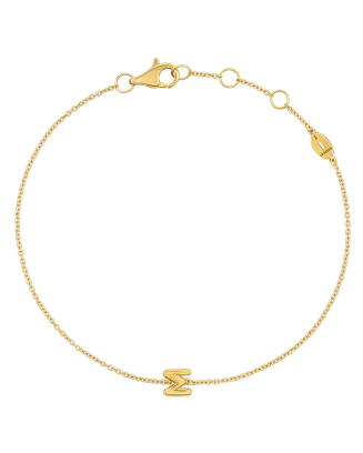 Pulseira Letters Collection Ouro Amarelo Letra M
