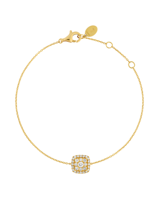 Pulseira &Eacute;pure Cushion Ouro Amarelo e Diamantes