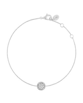 Pulseira &Eacute;pure Halo Ouro Branco e Diamantes