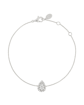 Pulseira &Eacute;pure Drop Ouro Branco e Diamantes