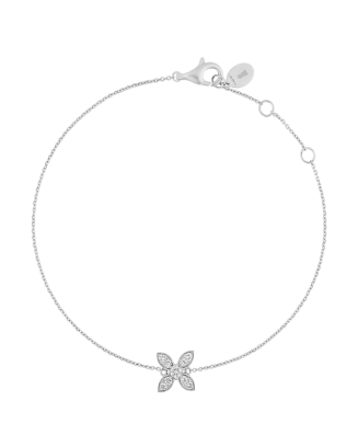 Pulseira &Eacute;pure Bloom Ouro Branco e Diamantes