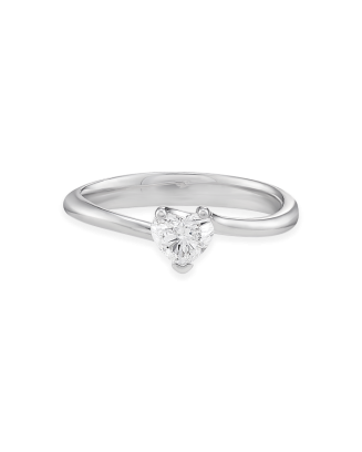 Anel Solitário Ouro Branco Coração Diamante 0.46ct