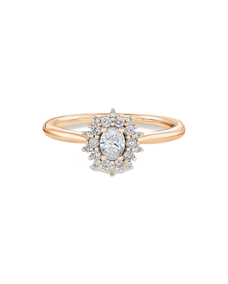 Anel Solit&aacute;rio Rose Ouro Rosa 0.25ct