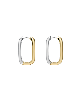 Brincos BICOLOR Argolas Rectangulares