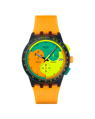 Relógio Swatch homem cronógrafo Laranja e Verde Neon