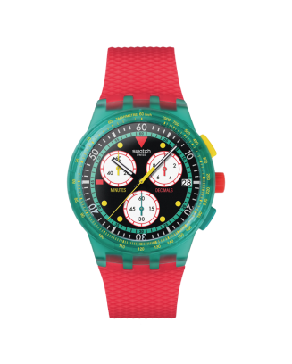 Relógio Swatch homem Cronógrafo verde e vermelho