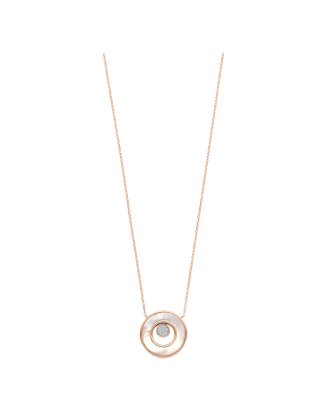 Colar Ouro Rosa, Malaquite Branca e Diamantes