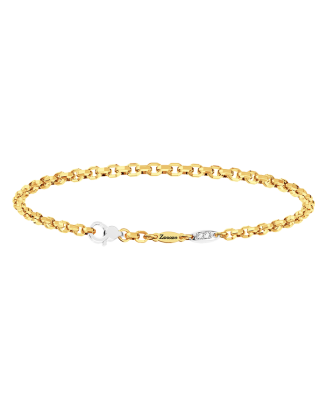 Pulseira Link Ouro Branco, Ouro Rosa e Diamantes